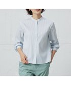 【ジェイ プレス/J.PRESS】の【洗える】BEZ VEGA バンドカラー ブラウス ホワイト×サックスブルー系|ID: prp329100004850406 ipo3291000000035636555