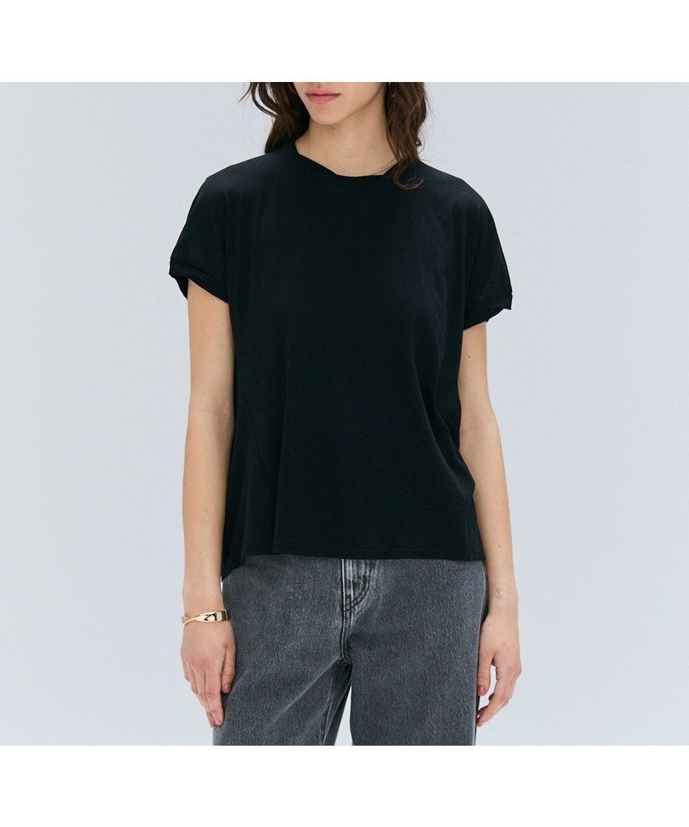 【ベイジ,/BEIGE,】の【BEIGE,ecru/WEB限定・洗える】FINE DRY TOUCH / ねじりデザインコットンクルーネックTシャツ インテリア・キッズ・メンズ・レディースファッション・服の通販 founy(ファニー) 　ファッション　Fashion　レディースファッション　Fashion for Women　トップス・カットソー　Cut & Sew Tops　シャツ・ブラウス・オフィスカジュアル　Elegant Blouses & Button-Ups　ロングTシャツ・Tシャツ　Longline T-Shirts & Tees　カットソー・ベーシックTシャツ　Cut-and-Sewn Tops / Stretch Tees & Basics　カットソー　Cut and Sewn Top　夏　Summer　春　Spring　S/S・春夏　SS, Spring/Summer, Warm Season　洗える　Machine Washable　Black|ID: prp329100004850411 ipo3291000000035545905