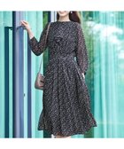 【ティアクラッセ/Tiaclasse】の【新色追加・洗える】花柄フリルドレープワンピース ブラック|ID: prp329100004850428 ipo3291000000035724411