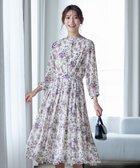 【ティアクラッセ/Tiaclasse】の【新色追加・洗える】花柄フリルドレープワンピース パープル|ID: prp329100004850428 ipo3291000000035724418