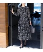 【ティアクラッセ/Tiaclasse】の【新色追加・洗える】花柄フリルドレープワンピース パープルブラック|ID: prp329100004850428 ipo3291000000035724421