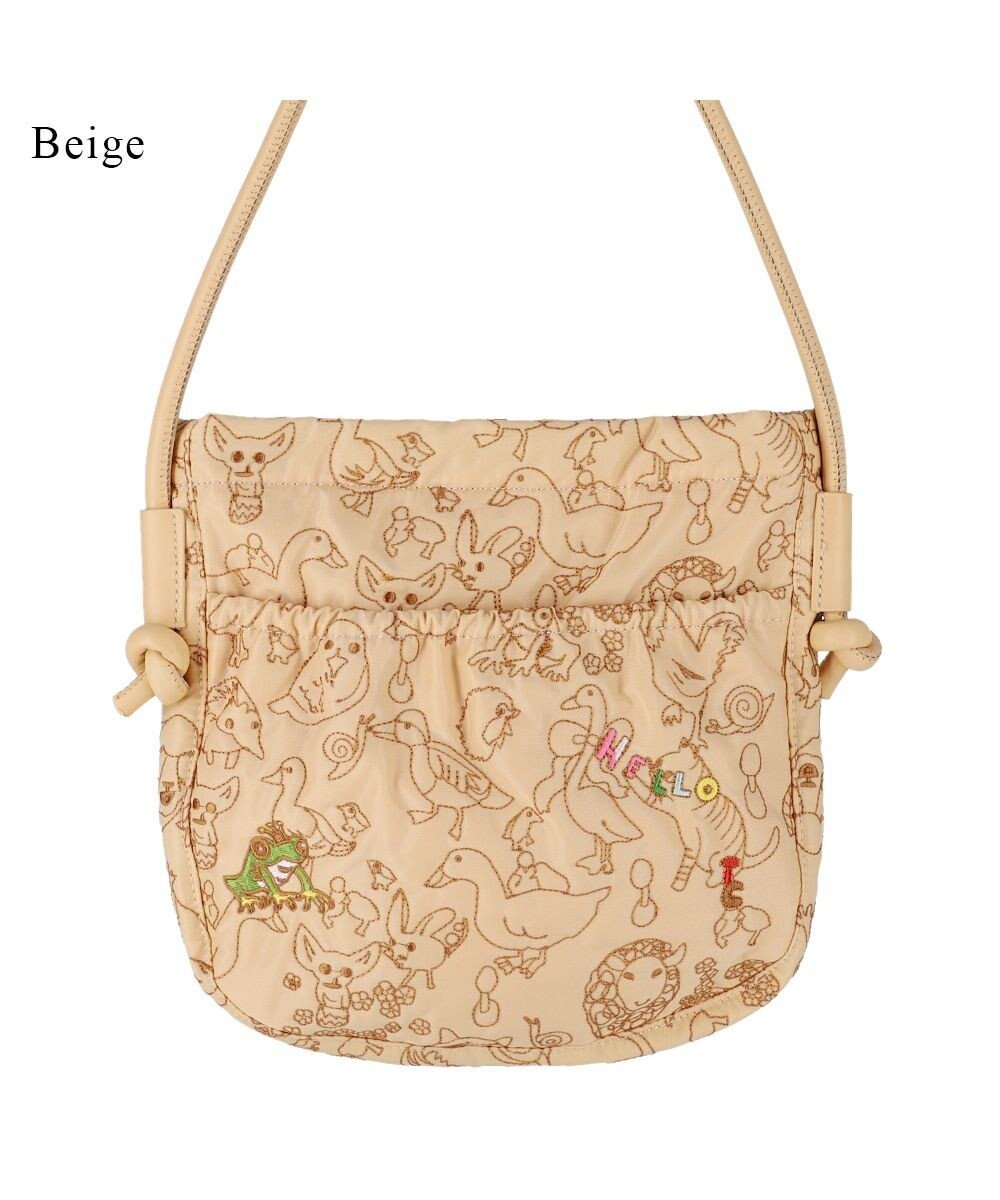 【ツモリチサト キャリー/tsumori chisato CARRY】の森のどうぶつ刺繍 ショルダーバッグ インテリア・キッズ・メンズ・レディースファッション・服の通販 founy(ファニー) 　ファッション　Fashion　レディースファッション　Fashion for Women　バッグ　Bags　カラフル　Colorful Design　バランス　Balance, Style Balance　ベージュ|ID: prp329100004850456 ipo3291000000035546479