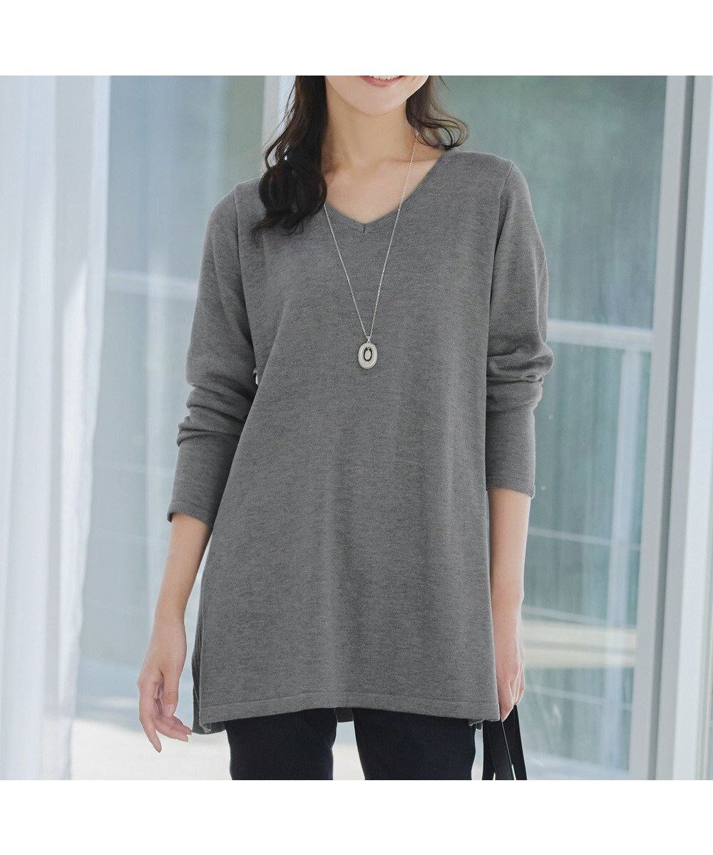 【ティアクラッセ/Tiaclasse】の【洗える】カシミヤ混ニットチュニック インテリア・キッズ・メンズ・レディースファッション・服の通販 founy(ファニー) ファッション Fashion レディースファッション Fashion for Women トップス・カットソー Cut & Sew Tops ニット Knit Tops & Sweaters アクセサリー Fashion Accessories ウォッシャブル Machine Washable 春 Spring 洗える Machine Washable 秋 Autumn シューズ Shoes, Footwear シンプル Simple, Minimal ストレート Straight, Straight Cut セーター Sweater, Knitwear チュニック Tunic, Long Top ベーシック Basic, Essential ポケット Pocket, Pocket Detail 無地 Plain, Solid Color ロング Long, Long-Length 冬 Winter / This Winter A/W・秋冬 Autumn/Winter 再入荷 Restock / Back in Stock エレガント 上品 Elegant 新作・新入荷 New Arrivals / New In グレー|ID: prp329100004850461 ipo3291000000036152524