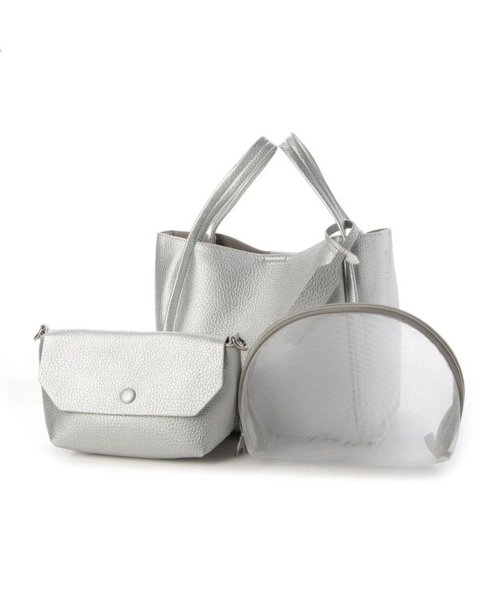 【アンビリオン/UNBILLION】のカシュカシュ cachecache / ミニショルダー付きソフトレザー調ミニトートバッグ インテリア・キッズ・メンズ・レディースファッション・服の通販 founy(ファニー) 　ファッション　Fashion　レディースファッション　Fashion for Women　バッグ　Bags　カラフル　Colorful Design　ショルダー　Shoulder, Shoulder Strap　ハンド　Hand, Handmade　ポケット　Pocket, Pocket Detail　ポーチ　Pouch, Small Case　マグネット　Magnet, Magnetic Closure　ミックス　Mix, Mixed Style　メッシュ　Mesh, Net Fabric　モチーフ　Motif, Design Theme　再入荷　Restock / Back in Stock　シルバー|ID: prp329100004850467 ipo3291000000035546801