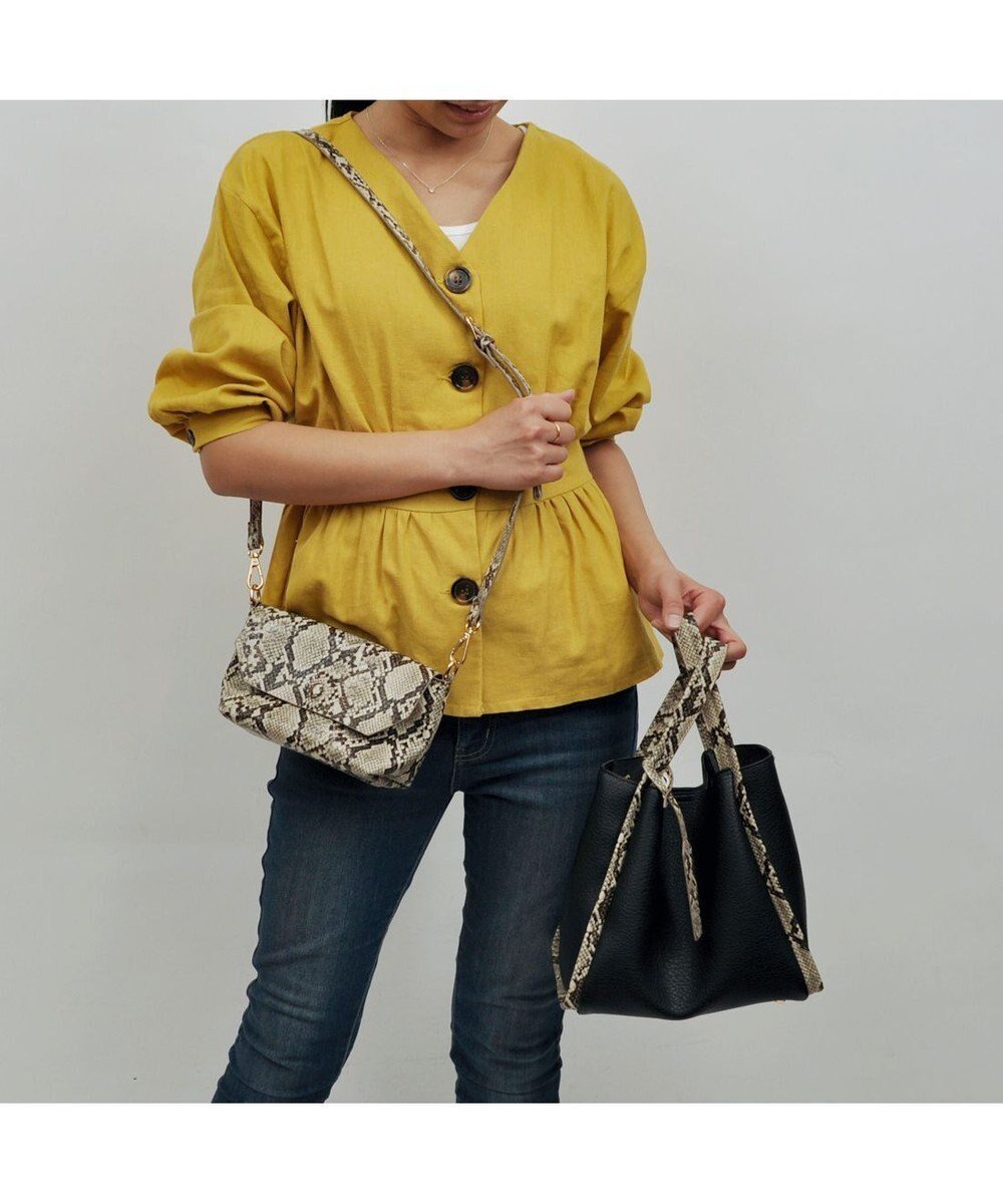 【アンビリオン/UNBILLION】のカシュカシュ cachecache / ミニショルダー付きソフトレザー調ミニトートバッグ インテリア・キッズ・メンズ・レディースファッション・服の通販 founy(ファニー) 　ファッション　Fashion　レディースファッション　Fashion for Women　バッグ　Bags　カラフル　Colorful Design　ショルダー　Shoulder, Shoulder Strap　ハンド　Hand, Handmade　ポケット　Pocket, Pocket Detail　ポーチ　Pouch, Small Case　マグネット　Magnet, Magnetic Closure　ミックス　Mix, Mixed Style　メッシュ　Mesh, Net Fabric　モチーフ　Motif, Design Theme　再入荷　Restock / Back in Stock　ブラックパイソン|ID: prp329100004850467 ipo3291000000035546803