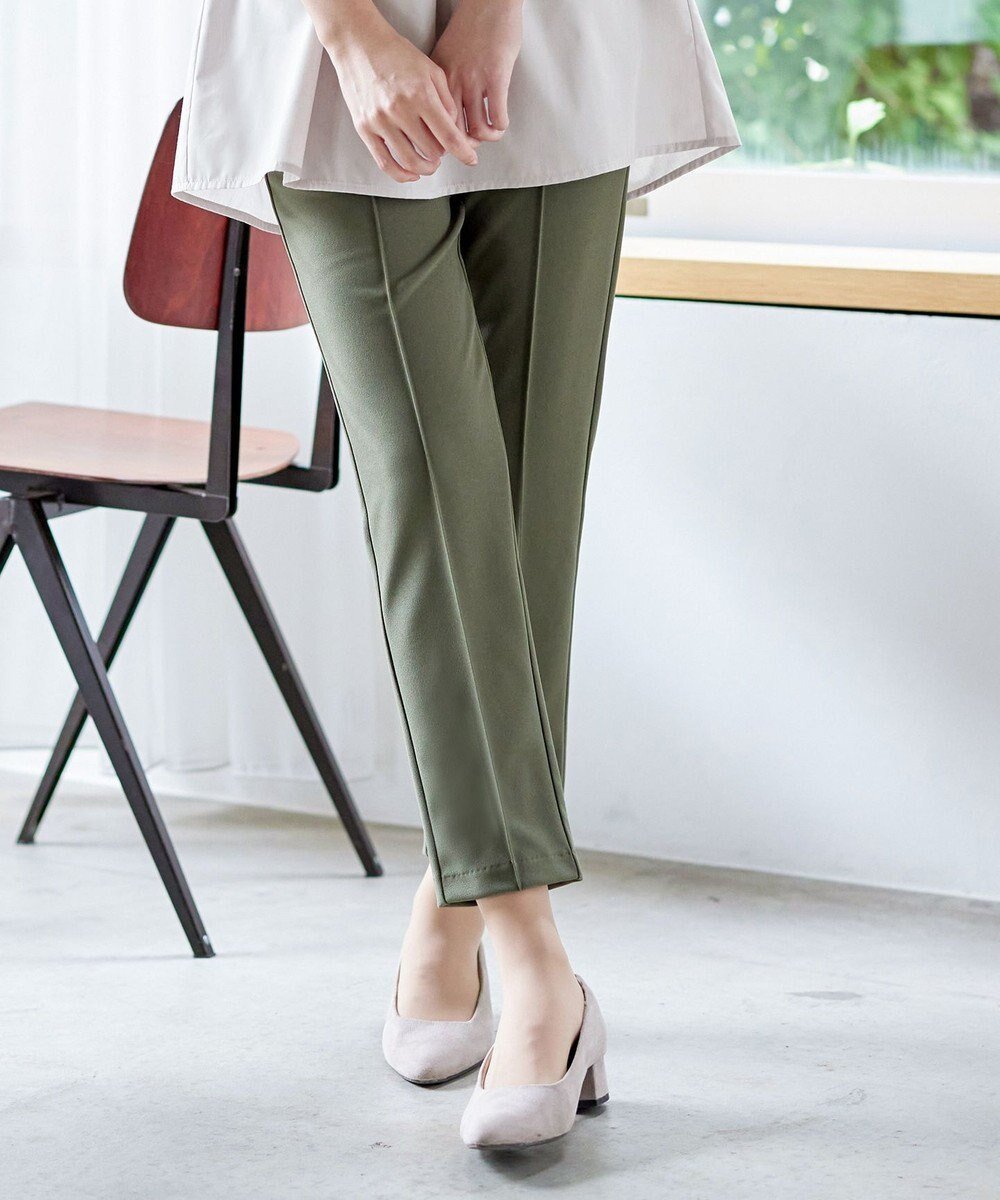 【ティアクラッセ/Tiaclasse】の【安田美沙子さん着用・日本製・洗える】ジョーゼットピンタックテーパードパンツ インテリア・キッズ・メンズ・レディースファッション・服の通販 founy(ファニー) 　ファッション　Fashion　レディースファッション　Fashion for Women　パンツ　Pants & Trousers　ウォッシャブル　Machine Washable　洗える　Machine Washable　シューズ　Shoes, Footwear　センター　Center, Center Line　チュニック　Tunic, Long Top　テーパード　Tapered, Tapered Pants　フェミニン　Feminine, Girly　ポケット　Pocket, Pocket Detail　A/W・秋冬　Autumn/Winter　再入荷　Restock / Back in Stock　日本製　Made In Japan　エレガント 上品　Elegant　新作・新入荷　New Arrivals / New In　カーキ|ID: prp329100004850468 ipo3291000000035546822