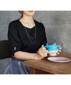 【ティアクラッセ/Tiaclasse】の【小倉優子さん着用・洗える・接触冷感・汗ジミ防止】“サマさまカットソー”パール付きパフスリーブトップス ブラック|ID: prp329100004850486 ipo3291000000035547232