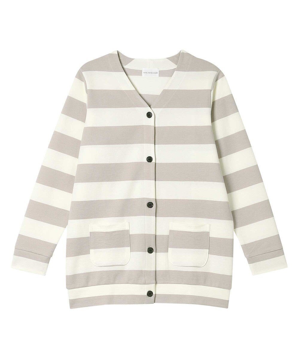 【ウンナナクール/une nana cool】のビッグボーダーカーディガン インテリア・キッズ・メンズ・レディースファッション・服の通販 founy(ファニー) 　ファッション　Fashion　レディースファッション　Fashion for Women　トップス・カットソー　Cut & Sew Tops　カーディガン・羽織り　Layered Style Cardigans　カーディガン　Cardigan, Knitwear　長袖　Long Sleeve, Full Sleeve　パジャマ　Pajamas, Sleepwear　ベーシック　Basic, Essential　ボーダー　Border, Stripe　リラックス　Relax, Relaxed Fit　おすすめ　Recommended / Our Picks　ギフト プレゼント　Gift / Present　IV|ID: prp329100004850496 ipo3291000000036256057