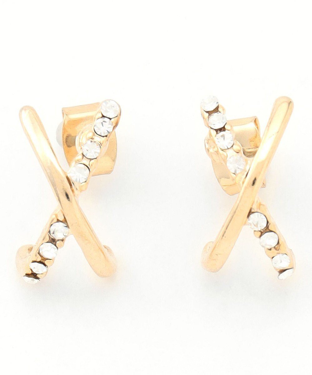 【エニー/ANY】の【WEB限定】クロスフープピアス(両耳用) インテリア・キッズ・メンズ・レディースファッション・服の通販 founy(ファニー) 　ファッション　Fashion　レディースファッション　Fashion for Women　おすすめ　Recommended / Our Picks　アクセサリー　Fashion Accessories　ギフト プレゼント　Gift / Present　シンプル　Simple, Minimal　セレモニー　Ceremony　再入荷　Restock / Back in Stock　ライトゴールド|ID: prp329100004850504 ipo3291000000036326902