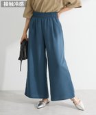 【グリーンパークス/Green Parks】の麻調ウエストギャザーフレアワイドパンツ Green|ID: prp329100004850508 ipo3291000000035628765