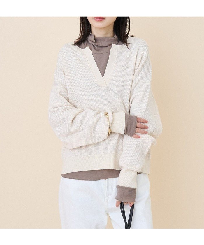 【アメリカンホリック/AMERICAN HOLIC】のワッフルライクニットプルオーバー インテリア・キッズ・メンズ・レディースファッション・服の通販 founy(ファニー) https://founy.com/ ファッション Fashion レディースファッション Fashion for Women トップス・カットソー Cut & Sew Tops ニット Knit Tops & Sweaters カジュアルプルオーバー・ニットトップス Pullovers & Knit Tops / Casual Pullovers アメリカン American Style カットソー Cut and Sewn Top シンプル Simple, Minimal スタイリッシュ Stylish, Fashionable セーター Sweater, Knitwear バランス Balance, Style Balance ワッフル Waffle, Waffle Knit 夏 Summer 春 Spring S/S・春夏 SS, Spring/Summer, Warm Season |ID: prp329100004850542 ipo3291000000035548394