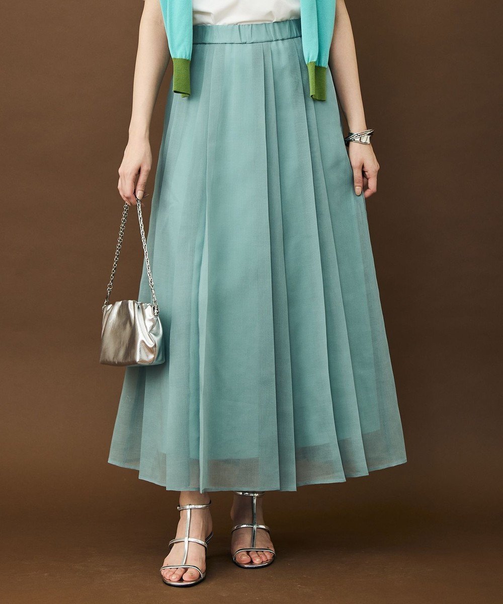 【自由区/JIYU-KU】のオーガンジープリーツ スカート インテリア・キッズ・メンズ・レディースファッション・服の通販 founy(ファニー) 　ファッション　Fashion　レディースファッション　Fashion for Women　スカート　Skirts　プリーツスカート / 上品フェミニンスタイル　Pleated Skirts　オーガンジー　Organza Fabric　シアー　Sheer, See-Through　プリーツ　Pleats, Pleated　夏　Summer　春　Spring　S/S・春夏　SS, Spring/Summer, Warm Season　ペールブルー|ID: prp329100004850552 ipo3291000000035629354