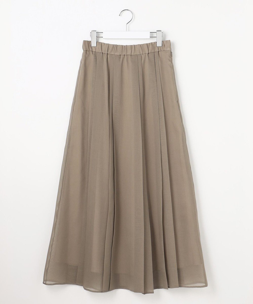 【自由区/JIYU-KU】のオーガンジープリーツ スカート インテリア・キッズ・メンズ・レディースファッション・服の通販 founy(ファニー) 　ファッション　Fashion　レディースファッション　Fashion for Women　スカート　Skirts　プリーツスカート / 上品フェミニンスタイル　Pleated Skirts　オーガンジー　Organza Fabric　シアー　Sheer, See-Through　プリーツ　Pleats, Pleated　夏　Summer　春　Spring　S/S・春夏　SS, Spring/Summer, Warm Season　カーキ|ID: prp329100004850552 ipo3291000000035629358