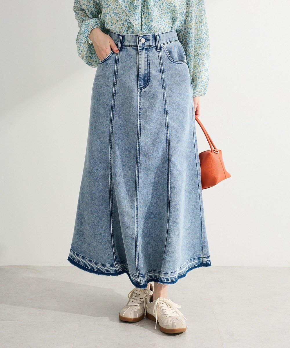 【グリーンパークス/Green Parks】のイージーデニムマーメイドスカート インテリア・キッズ・メンズ・レディースファッション・服の通販 founy(ファニー) 　ファッション　Fashion　レディースファッション　Fashion for Women　スカート　Skirts　ストレッチ　Stretch, Stretchy Fabric　デニム　Denim, Jeans Material　フェミニン　Feminine, Girly　ポケット　Pocket, Pocket Detail　マーメイド　Mermaid, Fishtail Silhouette　夏　Summer　春　Spring　S/S・春夏　SS, Spring/Summer, Warm Season　Light Indigo|ID: prp329100004850557 ipo3291000000035629382