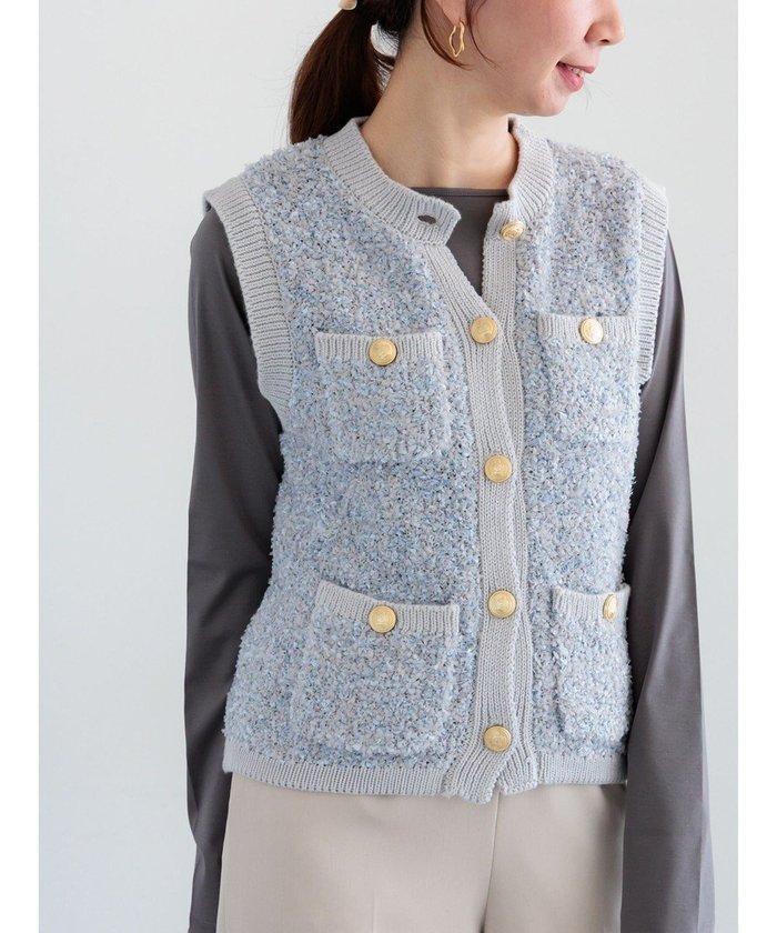【テチチ/Te chichi】のツイードニットベスト インテリア・キッズ・メンズ・レディースファッション・服の通販 founy(ファニー) https://founy.com/ ファッション Fashion レディースファッション Fashion for Women アウター Coat / Outerwear Collection トップス・カットソー Cut & Sew Tops ニット Knit Tops & Sweaters ベスト&ジレ / 重ね着スタイル Vests & Gilets おすすめ Recommended / Our Picks クラシック Classic, Timeless Style セーター Sweater, Knitwear ツイード Twill, Twill Weave ベスト Vest, Waistcoat ポケット Pocket, Pocket Detail ミックス Mix, Mixed Style 夏 Summer S/S・春夏 SS, Spring/Summer, Warm Season A/W・秋冬 Autumn/Winter |ID: prp329100004850616 ipo3291000000035548722