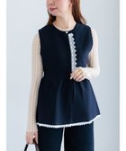 【テチチ/Te chichi】のレースペプラムベスト ネイビー|ID: prp329100004850617 ipo3291000000035629640