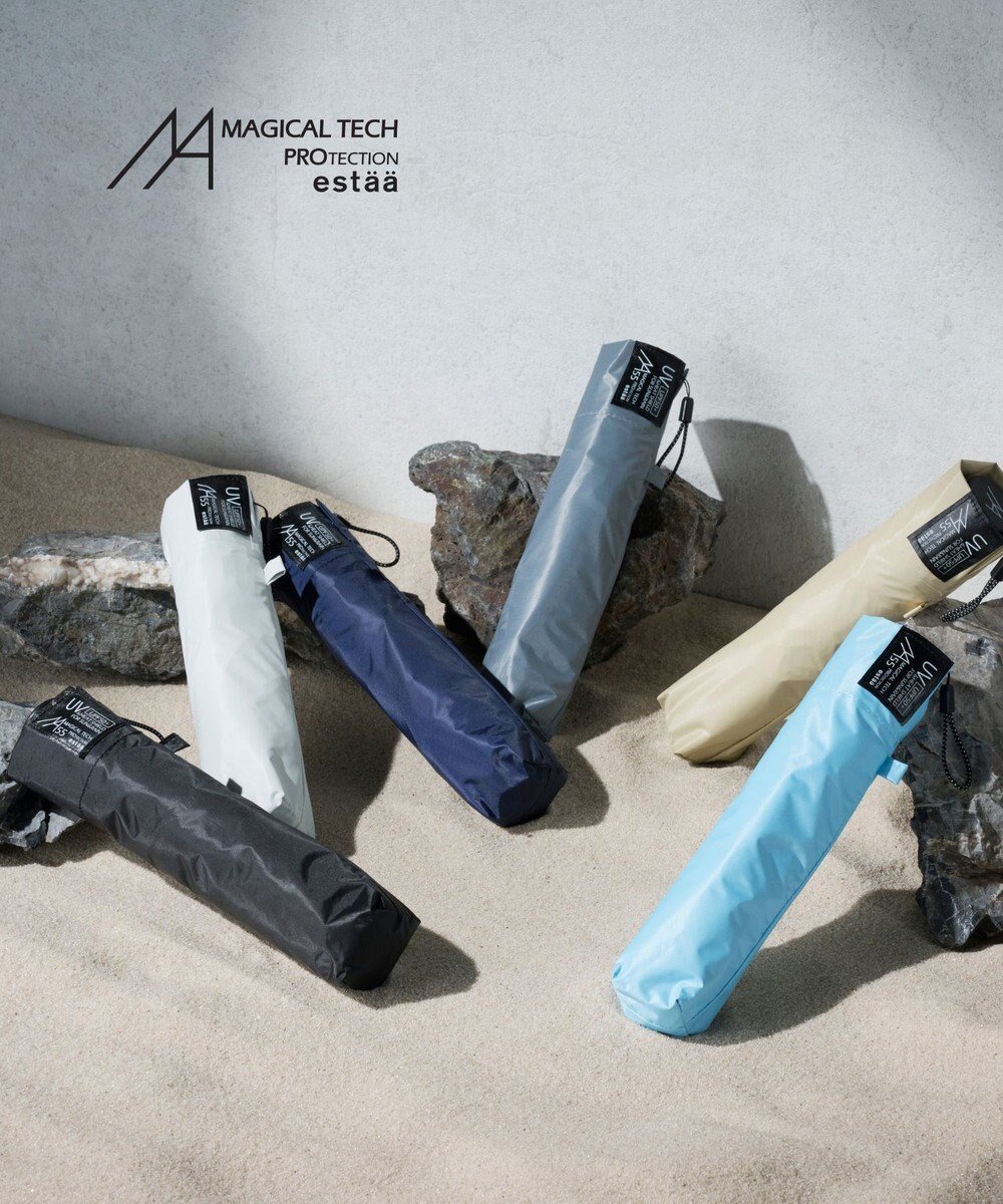 【ムーンバット/MOONBAT】の【遮光100%/超軽量/耐久性】マジで軽い傘 晴雨兼用 折りたたみ日傘 マジカルテックプロテクション Tough W rib 55cm インテリア・キッズ・メンズ・レディースファッション・服の通販 founy(ファニー) 　ファッションモデル・俳優・女優　Models　女性　Women　本田翼　Honda Tsubasa　ファッション　Fashion　レディースファッション　Fashion for Women　レイングッズ・傘・晴雨兼用傘　Umbrellas & Rain Gear　コーティング　Coating, Coated Finish　傘　Umbrella, Parasol　軽量　Lightweight, Ultra Light　ハンド　Hand, Handmade　バランス　Balance, Style Balance　日傘　Parasol, UV Umbrella　ライトグレー|ID: prp329100004850623 ipo3291000000035549008