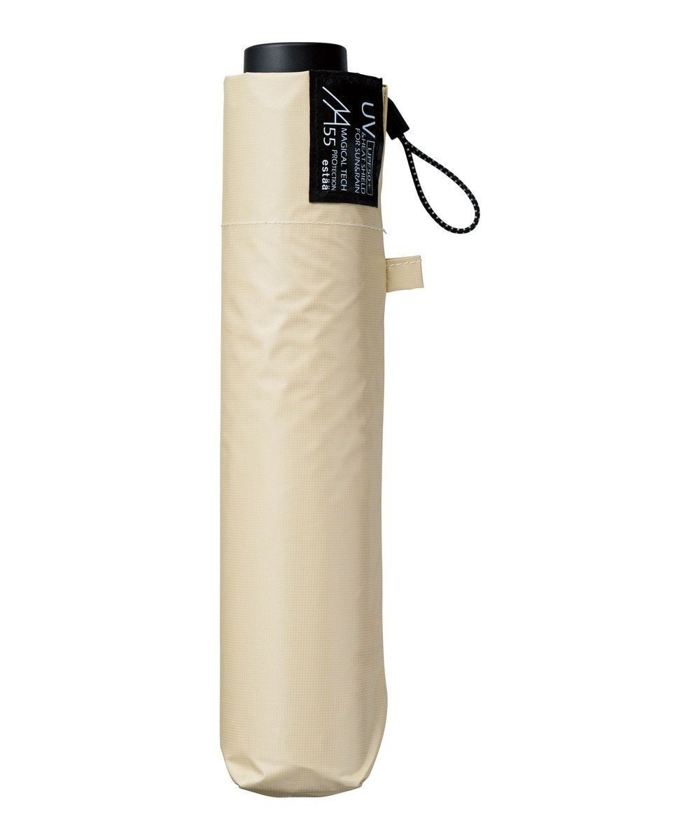 【ムーンバット/MOONBAT】の【遮光100%/超軽量/耐久性】マジで軽い傘 晴雨兼用 折りたたみ日傘 マジカルテックプロテクション Tough W rib 55cm インテリア・キッズ・メンズ・レディースファッション・服の通販 founy(ファニー) 　ファッションモデル・俳優・女優　Models　女性　Women　本田翼　Honda Tsubasa　ファッション　Fashion　レディースファッション　Fashion for Women　レイングッズ・傘・晴雨兼用傘　Umbrellas & Rain Gear　コーティング　Coating, Coated Finish　傘　Umbrella, Parasol　軽量　Lightweight, Ultra Light　ハンド　Hand, Handmade　バランス　Balance, Style Balance　日傘　Parasol, UV Umbrella　ベージュ|ID: prp329100004850623 ipo3291000000035549010