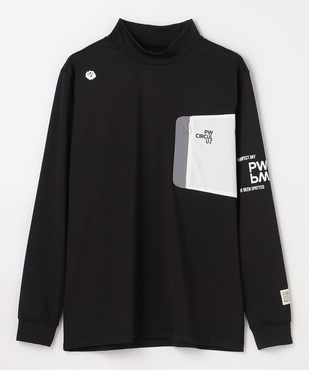 【ピーダブリュサーキュラス/PW CIRCULUS / MEN】の【吸水速乾 / UV遮蔽率99.5% UVカット / ストレッチ】【MEN】ロングスリーブ ポケットモックT ゴルフ インテリア・キッズ・メンズ・レディースファッション・服の通販 founy(ファニー) 　ファッション　Fashion　メンズファッション　Fashion for Men　トップス・カットソー　Cut & Sew Tops　メンズシャツ　Shirts　インナー　Innerwear　春　Spring　秋　Autumn　カットソー　Cut and Sewn Top　吸水　Absorbent, Quick-Dry　ジップ　Zip, Zipper　ストレッチ　Stretch, Stretchy Fabric　スマート　Smart, Elegant　スリーブ　Sleeve, Long Sleeve / Short Sleeve　人気　Popular, Best Seller　ポケット　Pocket, Pocket Detail　モックネック　Mock Neck, Short Turtleneck　ロング　Long, Long-Length　A/W・秋冬　Autumn/Winter　夏　Summer　ゴルフ　Golf　2025年　2025　2025-2026秋冬・A/W　Autumn/Winter 2025–26 AW25–26　ブラック系|ID: prp329100004850642 ipo3291000000035556072