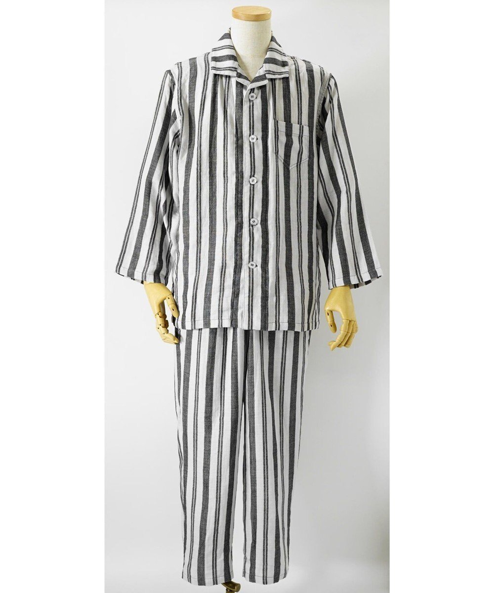 【ウチノ/UCHINO / MEN】のマシュマロガーゼシックシンストライプメンズパジャマ インテリア・キッズ・メンズ・レディースファッション・服の通販 founy(ファニー) 　ファッション　Fashion　メンズファッション　Fashion for Men　吸水　Absorbent, Quick-Dry　シンプル　Simple, Minimal　スタンダード　Standard, Basic　ストライプ　Stripe, Striped Pattern　バランス　Balance, Style Balance　パジャマ　Pajamas, Sleepwear　プレミアム　Premium, High-End　ベーシック　Basic, Essential　ロング　Long, Long-Length　グレー|ID: prp329100004850660 ipo3291000000035556564