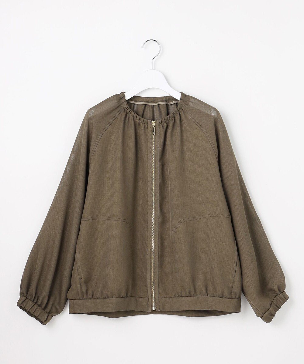 【自由区/JIYU-KU】の【洗える】メッシュ ブルゾン インテリア・キッズ・メンズ・レディースファッション・服の通販 founy(ファニー) 　ファッション　Fashion　レディースファッション　Fashion for Women　アウター　Coat / Outerwear Collection　レディースジャケット・軽アウター　Jackets　ブルゾンジャケット・スポーティアウター　Blouson Jackets　ギャザー　Gathered, Ruffled　ジャケット　Jacket, Outerwear　トレンド　Trend, Trending Now　ブルゾン　Blouson, Bomber Jacket　メッシュ　Mesh, Net Fabric　夏　Summer　春　Spring　S/S・春夏　SS, Spring/Summer, Warm Season　洗える　Machine Washable　[新色]カーキ|ID: prp329100004850663 ipo3291000000035650075