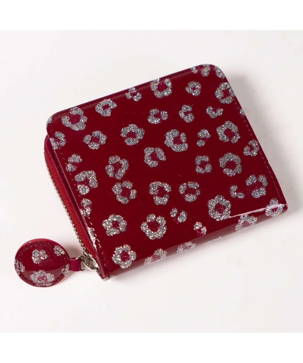【ツモリチサト キャリー/tsumori chisato CARRY】のグリッターフラワー ラウンドファスナー 2つ折り財布 インテリア・キッズ・メンズ・レディースファッション・服の通販 founy(ファニー) 　ファッション　Fashion　レディースファッション　Fashion for Women　ミニ財布・二つ折り財布　Wallets & Card Cases　エナメル　Patent Leather　グリッター　Glitter, Sparkle　スマート　Smart, Elegant　ポケット　Pocket, Pocket Detail　ラウンド　Round, Round Neck　財布　Wallet, Purse　ボルドー|ID: prp329100004850673 ipo3291000000035556869