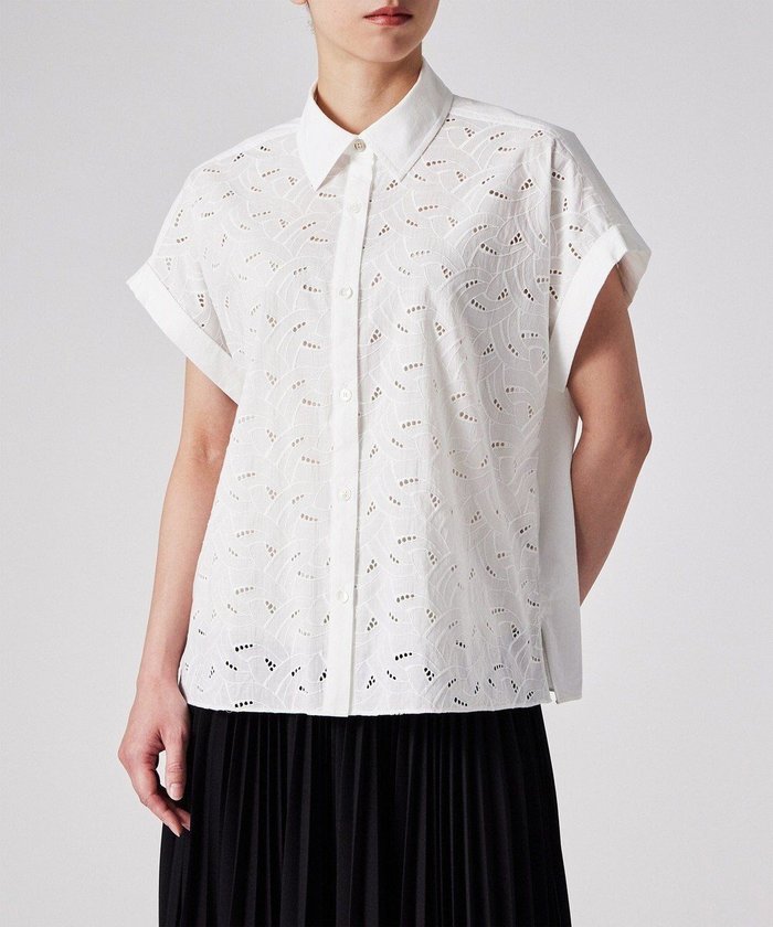 【ポール スミス/Paul Smith】の【洗える】コットンレース 半袖シャツ インテリア・キッズ・メンズ・レディースファッション・服の通販 founy(ファニー) https://founy.com/ ファッション Fashion レディースファッション Fashion for Women トップス・カットソー Cut & Sew Tops シャツ・ブラウス・オフィスカジュアル Elegant Blouses & Button-Ups エレガント 上品 Elegant スリーブ Sleeve, Long Sleeve / Short Sleeve フェミニン Feminine, Girly フレンチ French, French Style レース Lace, Lace Fabric ワイド Wide, Wide Fit 半袖 Short Sleeve, Half Sleeve 夏 Summer S/S・春夏 SS, Spring/Summer, Warm Season 洗える Machine Washable 無地 Plain, Solid Color A/W・秋冬 Autumn/Winter |ID: prp329100004850676 ipo3291000000035556935