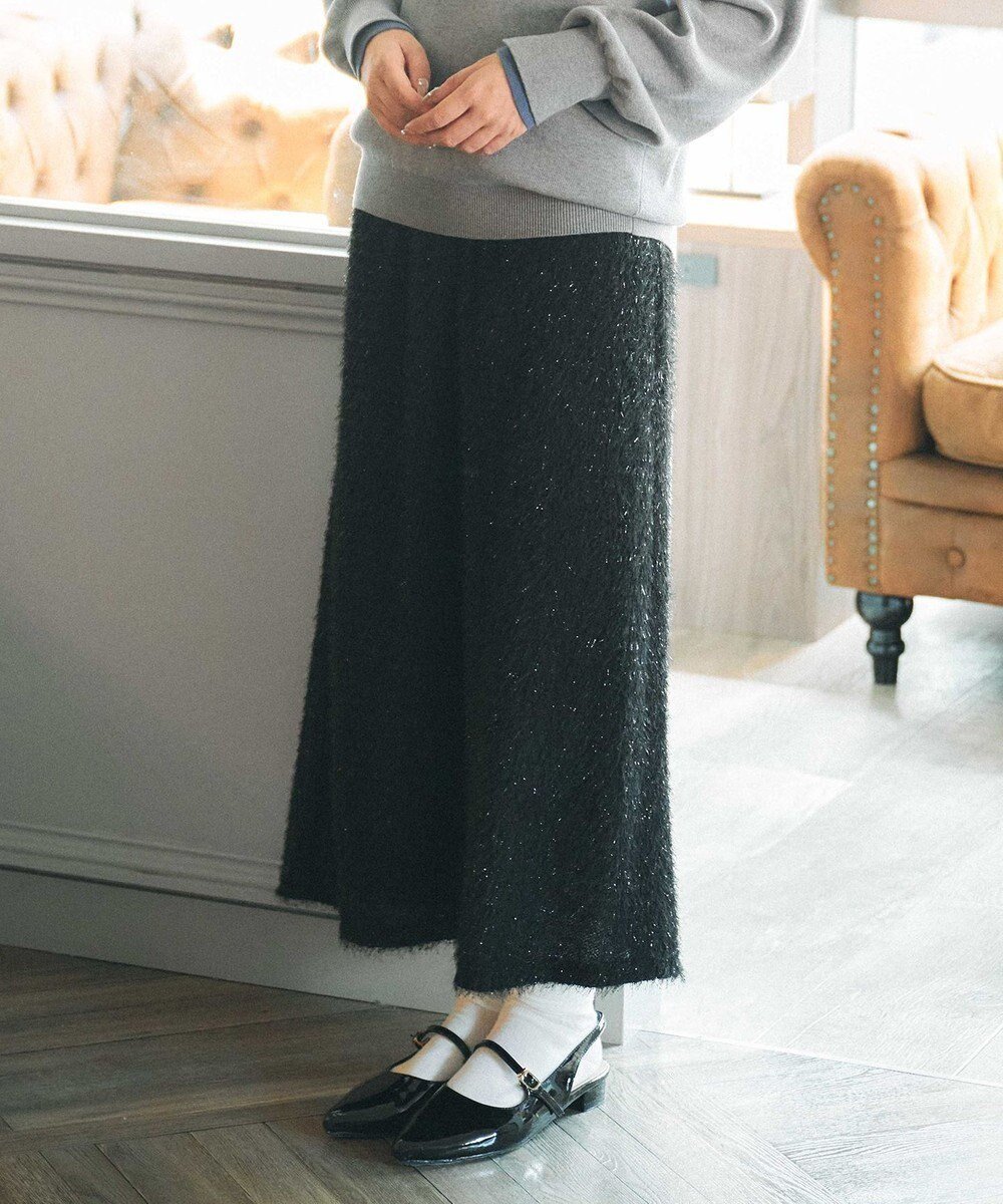 【フェルゥ/Feroux】のシャギーナロー スカート インテリア・キッズ・メンズ・レディースファッション・服の通販 founy(ファニー) 　ファッション　Fashion　レディースファッション　Fashion for Women　スカート　Skirts　カットソー　Cut and Sewn Top　シンプル　Simple, Minimal　スウェット / スエット　Sweatshirt, Sweatwear　フェミニン　Feminine, Girly　リラックス　Relax, Relaxed Fit　今季　This Season, Current Season　A/W・秋冬　Autumn/Winter　ブラック系|ID: prp329100004850684 ipo3291000000035557099