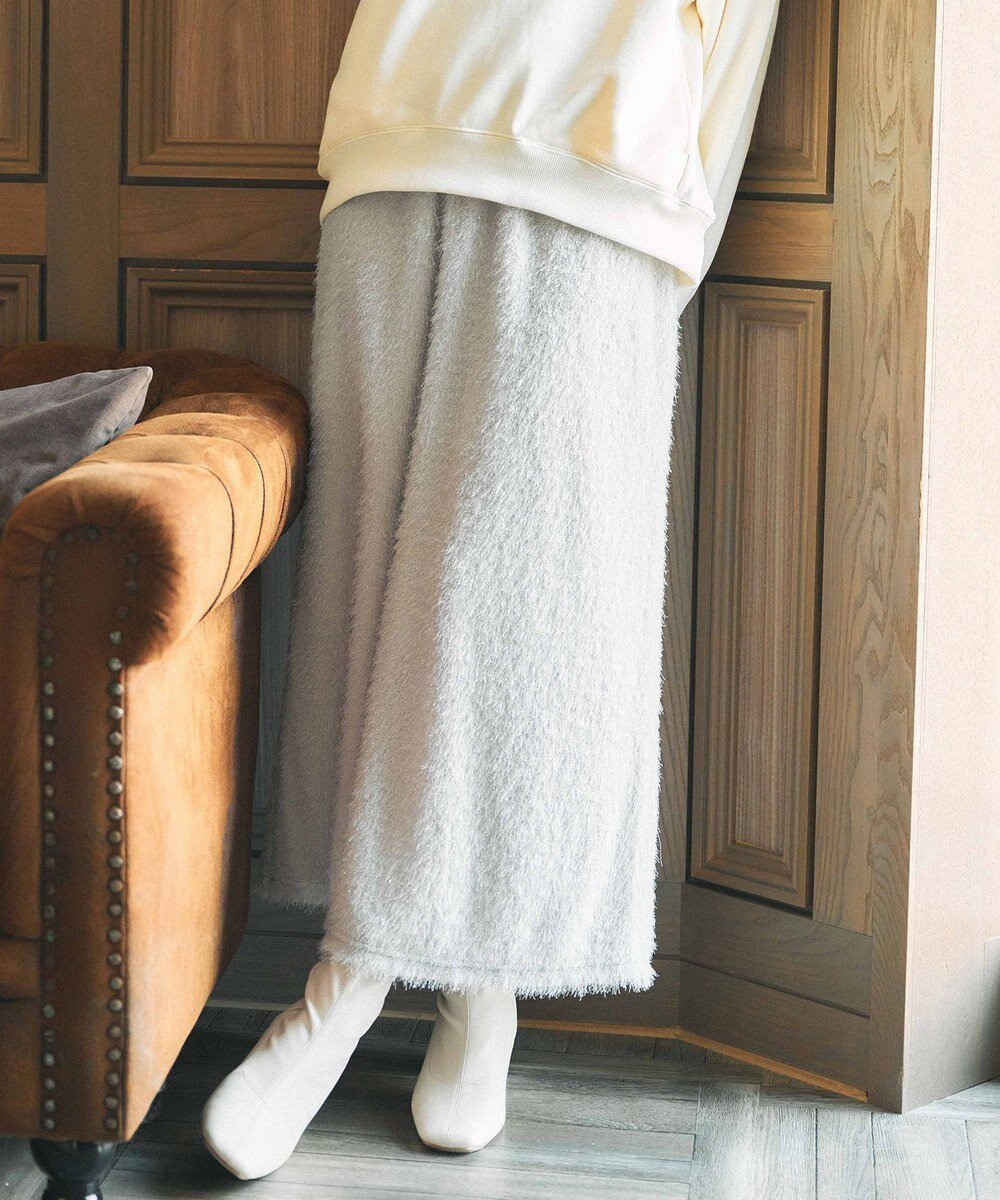 【フェルゥ/Feroux】のシャギーナロー スカート インテリア・キッズ・メンズ・レディースファッション・服の通販 founy(ファニー) 　ファッション　Fashion　レディースファッション　Fashion for Women　スカート　Skirts　カットソー　Cut and Sewn Top　シンプル　Simple, Minimal　スウェット / スエット　Sweatshirt, Sweatwear　フェミニン　Feminine, Girly　リラックス　Relax, Relaxed Fit　今季　This Season, Current Season　A/W・秋冬　Autumn/Winter　ライトグレー系|ID: prp329100004850684 ipo3291000000035557100