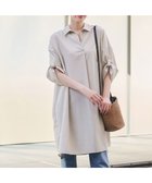 【ティアクラッセ/Tiaclasse】の【洗える】麻ライクスキッパーシャツチュニック ベージュ|ID: prp329100004850719 ipo3291000000035558476