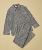 【ウンナナクール/une nana cool】の【綿混】カジュアルスラブツィード 長袖開襟パジャマ ブラック系|ID: prp329100004850775 ipo3291000000035561453