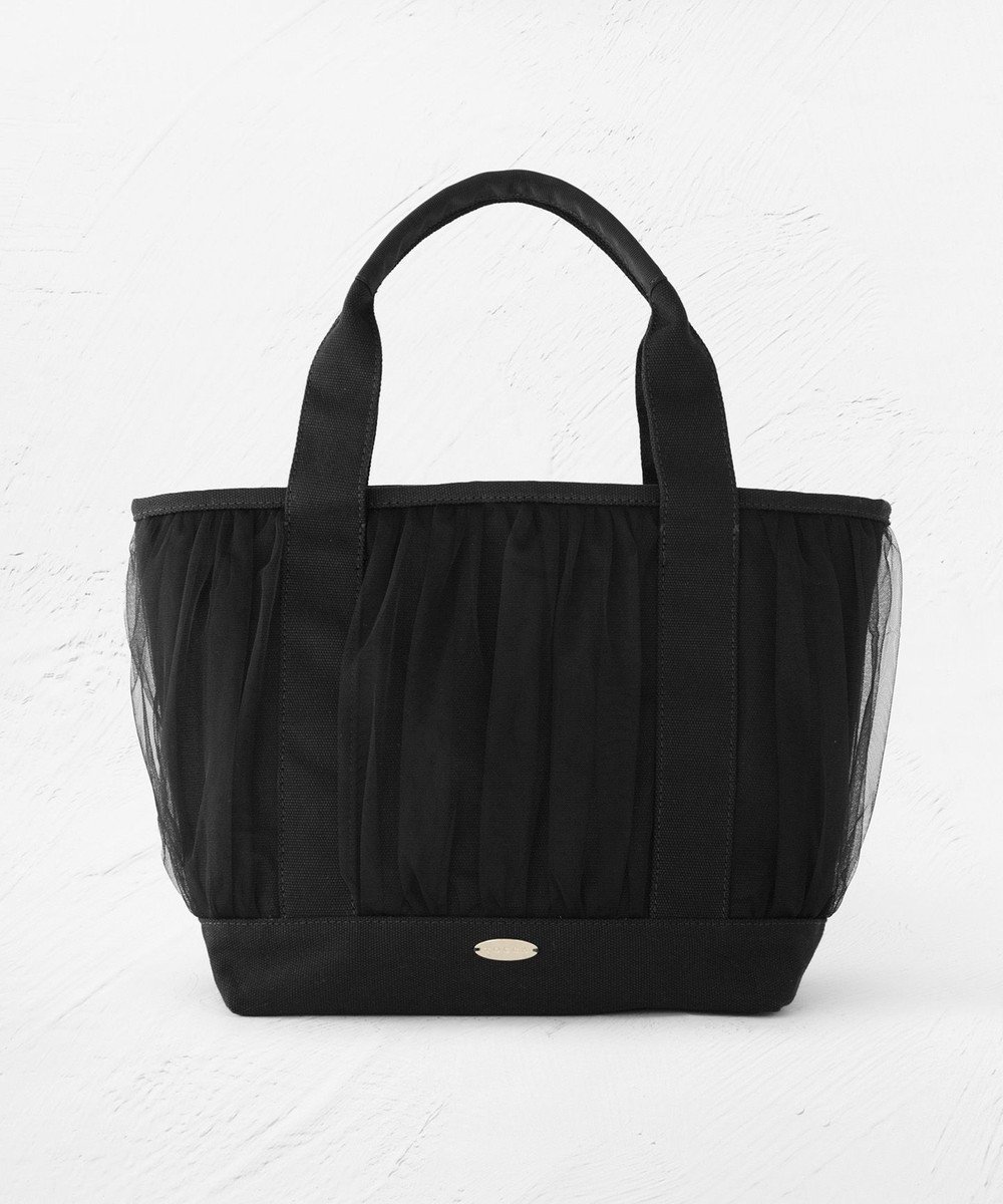 【トッカ/TOCCA】のGATHER TULLE TOTE キャンバストート インテリア・キッズ・メンズ・レディースファッション・服の通販 founy(ファニー) 　ファッション　Fashion　レディースファッション　Fashion for Women　バッグ　Bags　2026年　2026　シンプル　Simple, Minimal　チュール　Tulip, Tulip Motif　トレンド　Trend, Trending Now　フェミニン　Feminine, Girly　フォルム　Silhouette, Form　ポケット　Pocket, Pocket Detail　ビジネス 仕事 通勤　Business / Work / Commuting　夏　Summer　S/S・春夏　SS, Spring/Summer, Warm Season　財布　Wallet, Purse　ブラック系|ID: prp329100004850819 ipo3291000000035562215