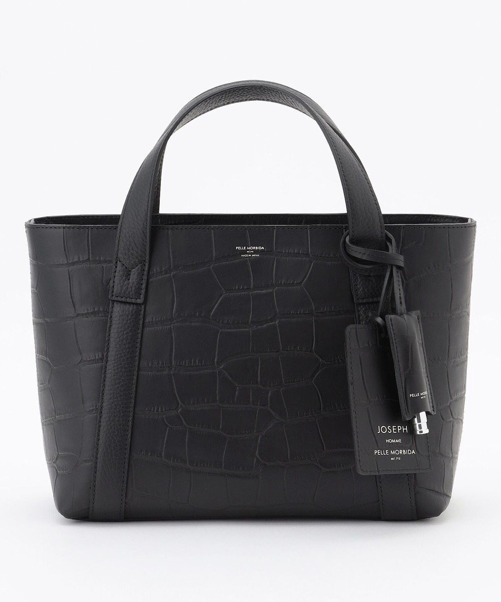 【ジョゼフ オム/JOSEPH HOMME / MEN】の【JOSEPH HOMME別注】【PELLE MORBIDA】ミニトートバッグ インテリア・キッズ・メンズ・レディースファッション・服の通販 founy(ファニー) 　ファッション　Fashion　メンズファッション　Fashion for Men　バッグ　Bags　トートバッグ / 通勤・大容量バッグ　Tote Bags　クロコ　Crocodile, Croc Embossed　コンビ　Combo, Combination Style　ジップ　Zip, Zipper　ジャケット　Jacket, Outerwear　フィット　Fit, Slim Fit　プリント　Print, Printed Pattern　別注　Limited Edition, Custom Order　おすすめ　Recommended / Our Picks　旅行　Travel　エレガント 上品　Elegant　ブラック系|ID: prp329100004851043 ipo3291000000035567703