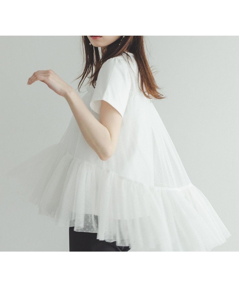 【トッカ/TOCCA】の【美人百花掲載】【消臭】PLAY PARACHUTE Tシャツ インテリア・キッズ・メンズ・レディースファッション・服の通販 founy(ファニー) 　雑誌掲載アイテム　Magazine Picks & Fashion Features　ファッション雑誌　Fashion Magazines　ビジンヒャッカ　美人百花　ファッション　Fashion　レディースファッション　Fashion for Women　トップス・カットソー　Cut & Sew Tops　シャツ・ブラウス・オフィスカジュアル　Elegant Blouses & Button-Ups　ロングTシャツ・Tシャツ　Longline T-Shirts & Tees　カットソー・ベーシックTシャツ　Cut-and-Sewn Tops / Stretch Tees & Basics　カットソー　Cut and Sewn Top　ストレッチ　Stretch, Stretchy Fabric　チュール　Tulip, Tulip Motif　ドット　Polka Dot, Dot Pattern　フィット　Fit, Slim Fit　フェミニン　Feminine, Girly　夏　Summer　春　Spring　S/S・春夏　SS, Spring/Summer, Warm Season　雑誌　Magazine, Fashion Magazine　アイボリー系|ID: prp329100004851100 ipo3291000000035569886