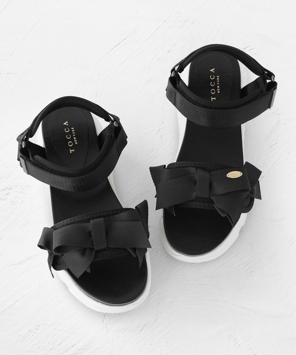 【トッカ/TOCCA】のRIBBON SPORTS SANDALS サンダル インテリア・キッズ・メンズ・レディースファッション・服の通販 founy(ファニー) 　ファッション　Fashion　レディースファッション　Fashion for Women　スポーツウェア　Functional & Stylish Sportswear　サンダル&ミュール　Sandals & Mules　2025年　2025　2025春夏・S/S　Spring/Summer 2025 SS25　おすすめ　Recommended / Our Picks　エナメル　Patent Leather　サンダル　Sandals, Summer Shoes　スポーツ　Sports, Activewear　メタル　Metal, Metal Parts　ランダム　Random, Irregular　リュクス　Luxury, Elegant, High-End, Chic　厚底　Platform Shoes　夏　Summer　春　Spring　S/S・春夏　SS, Spring/Summer, Warm Season　ブラック系|ID: prp329100004851103 ipo3291000000035570523