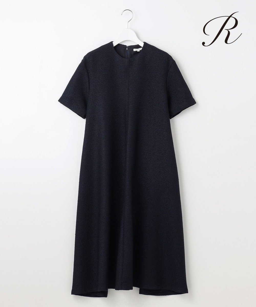 【23区/NIJYUSANKU】の【R(アール)】リングツイード ワンピース インテリア・キッズ・メンズ・レディースファッション・服の通販 founy(ファニー) 　ファッション　Fashion　レディースファッション　Fashion for Women　ワンピース　Dresses　コレクション　Collection, Seasonal Line　ツイード　Twill, Twill Weave　人気　Popular, Best Seller　フレア　Flare, Flared　半袖　Short Sleeve, Half Sleeve　A/W・秋冬　Autumn/Winter　冬　Winter / This Winter　2024年　2024　エレガント 上品　Elegant　2024-2025秋冬・A/W　Autumn/Winter 2024–25 AW24–25　ネイビー系|ID: prp329100004851710 ipo3291000000035602322