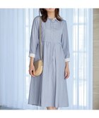 【ティアクラッセ/Tiaclasse】の【洗える】パール釦フレアシャツワンピース グレーストライプ|ID: prp329100004851765 ipo3291000000035603394