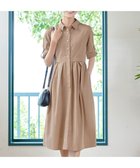 【ティアクラッセ/Tiaclasse】の【洗える】パール釦フレアシャツワンピース モカ|ID: prp329100004851765 ipo3291000000035603397