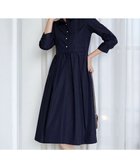 【ティアクラッセ/Tiaclasse】の【洗える】パール釦フレアシャツワンピース ネイビー|ID: prp329100004851765 ipo3291000000035603402