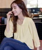 【ティアクラッセ/Tiaclasse】の【洗える】リボンカラーパフスリーブブラウス イエロー|ID: prp329100004851795 ipo3291000000035604307