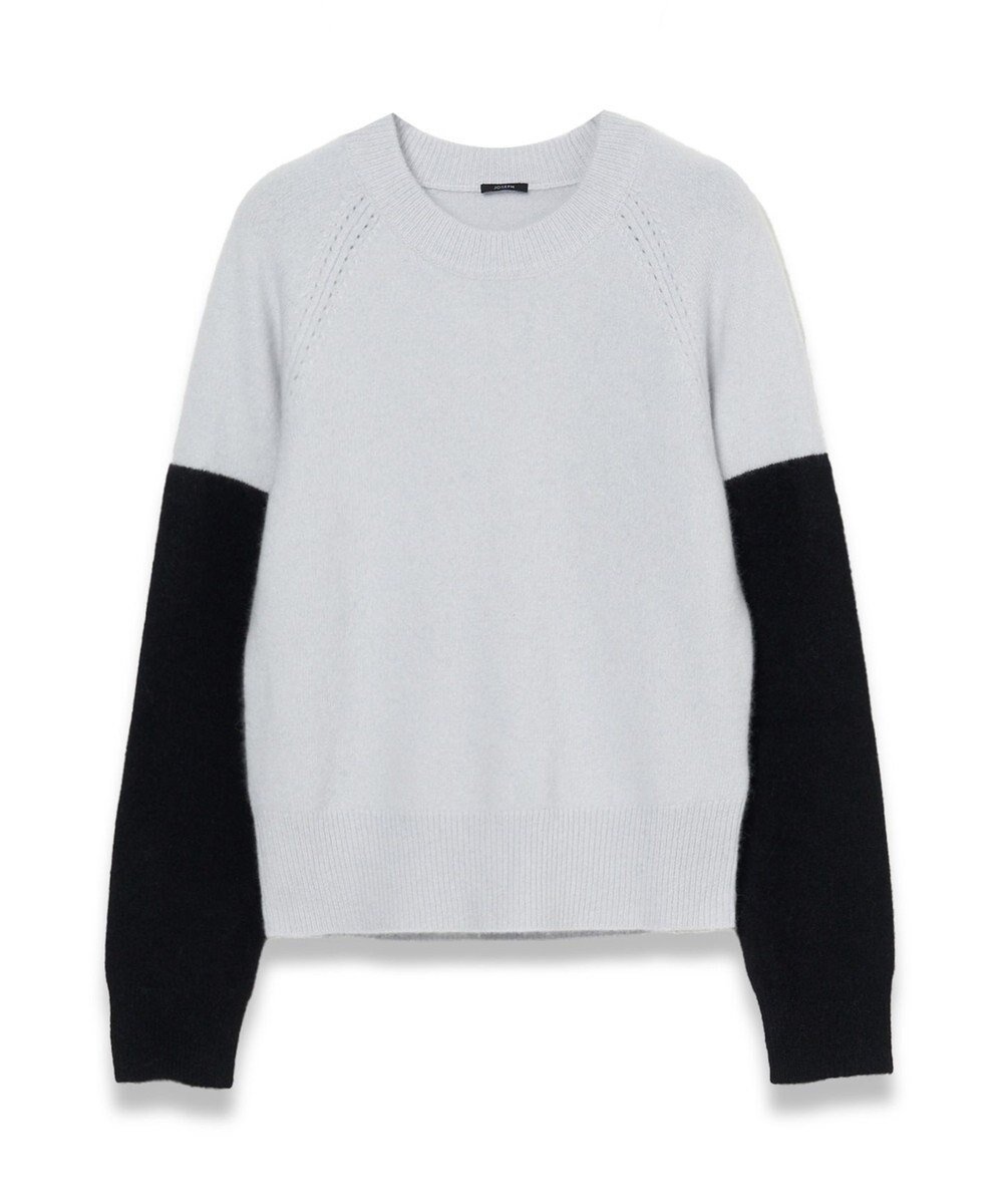 【ジョゼフ/JOSEPH】の【洗える】ブラッシュドカシミヤ ラウンドネックニット インテリア・キッズ・メンズ・レディースファッション・服の通販 founy(ファニー) ファッション Fashion レディースファッション Fashion for Women トップス・カットソー Cut & Sew Tops ニット Knit Tops & Sweaters ストレッチ Stretch, Stretchy Fabric スリーブ Sleeve, Long Sleeve / Short Sleeve セーター Sweater, Knitwear ラウンド Round, Round Neck 定番 Standard, Basic Item 洗える Machine Washable A/W・秋冬 Autumn/Winter Frost/Black|ID: prp329100004852024 ipo3291000000035615746