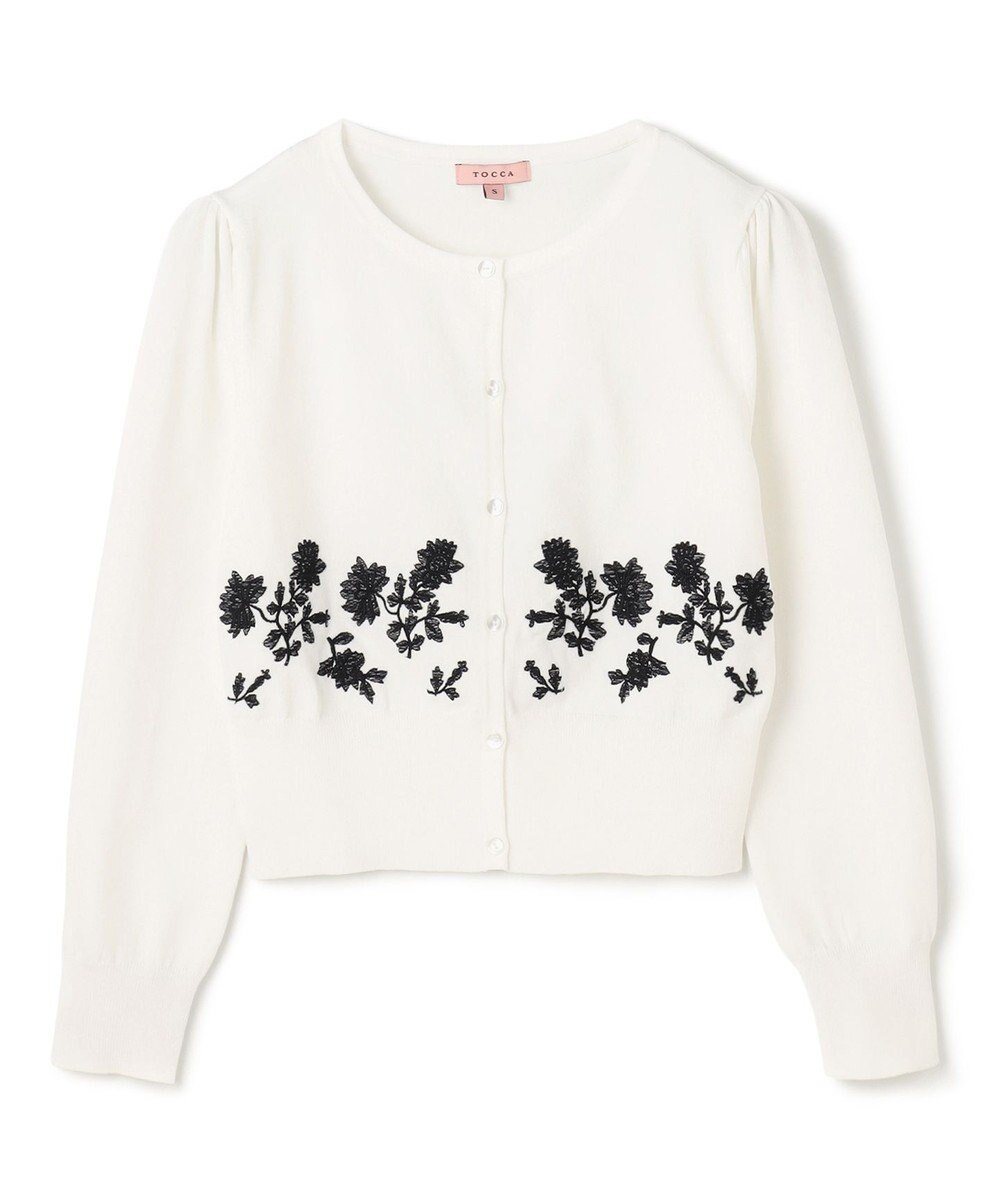 【トッカ/TOCCA】の【Archive Collection・洗える】LA VIE EN ROSE カーディガン インテリア・キッズ・メンズ・レディースファッション・服の通販 founy(ファニー) 　ファッション　Fashion　レディースファッション　Fashion for Women　トップス・カットソー　Cut & Sew Tops　カーディガン・羽織り　Layered Style Cardigans　カーディガン　Cardigan, Knitwear　クラシカル　Classical, Vintage-Inspired　コンパクト　Compact, Small Size　ドレス　Dress, One-Piece　ファブリック　Fabric, Textile　ローズ　Rose, Rose Motif　エレガント 上品　Elegant　夏　Summer　定番　Standard, Basic Item　S/S・春夏　SS, Spring/Summer, Warm Season　洗える　Machine Washable　A/W・秋冬　Autumn/Winter　ホワイト系|ID: prp329100004852035 ipo3291000000035616048