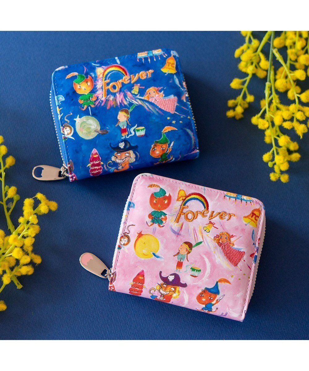 【ツモリチサト キャリー/tsumori chisato CARRY】のピーターパン ラウンドファスナー 2つ折り財布 インテリア・キッズ・メンズ・レディースファッション・服の通販 founy(ファニー) 　ファッション　Fashion　レディースファッション　Fashion for Women　ミニ財布・二つ折り財布　Wallets & Card Cases　キャラクター　Character, Licensed Characters　ラウンド　Round, Round Neck　財布　Wallet, Purse　ブルー|ID: prp329100004852038 ipo3291000000035616128