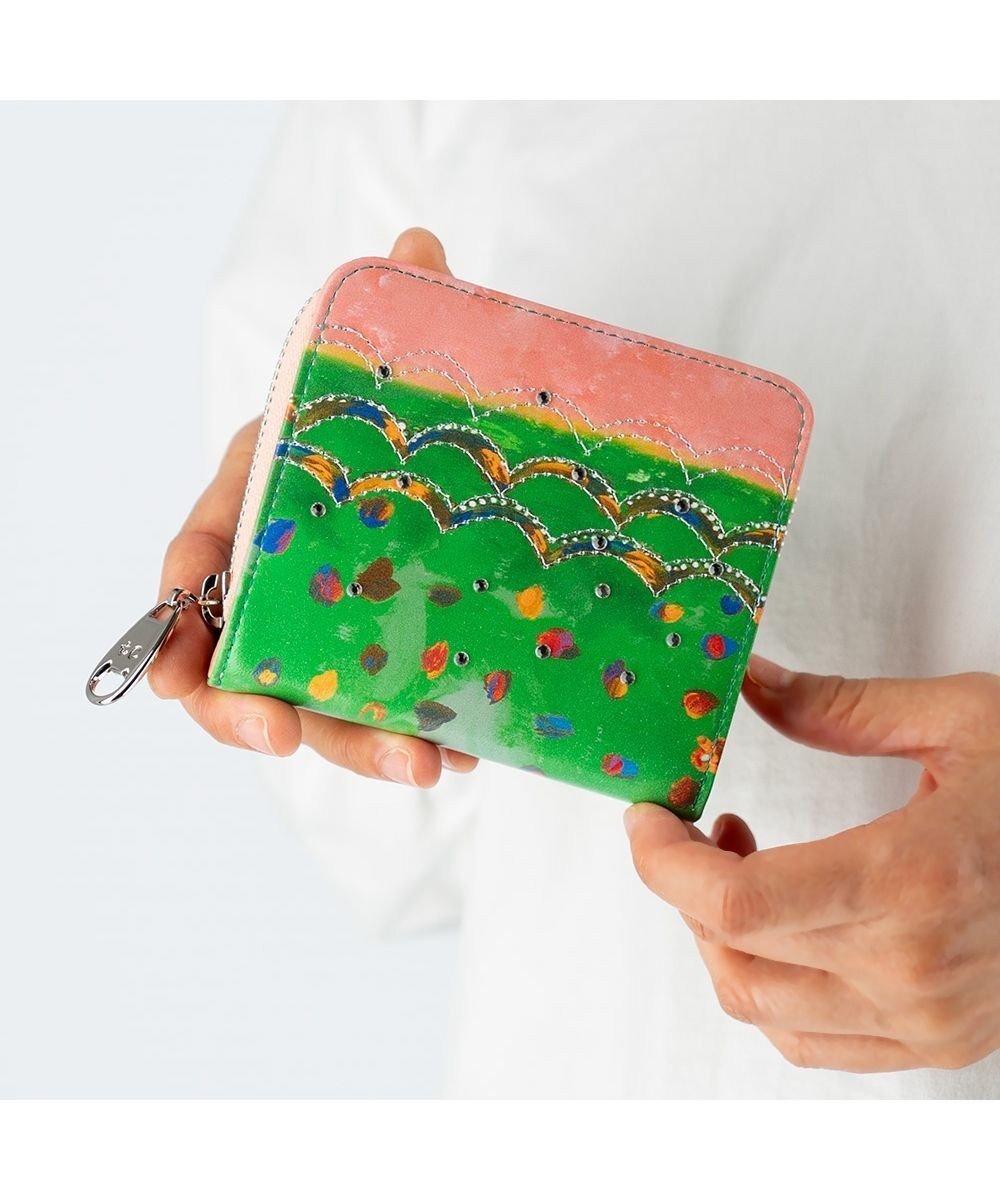 【ツモリチサト キャリー/tsumori chisato CARRY】のカラフルレオパード ラウンドファスナー 2つ折り財布 インテリア・キッズ・メンズ・レディースファッション・服の通販 founy(ファニー) 　ファッション　Fashion　レディースファッション　Fashion for Women　ミニ財布・二つ折り財布　Wallets & Card Cases　イエロー　Yellow　グラデーション　Gradient, Ombre　ネコ　Cat, Feline Motif　ヒョウ　Leopard, Animal Print　ビジュー　Bijou, Jewel-like Accent　ラウンド　Round, Round Neck　手描き　Hand-Drawn, Illustrated　財布　Wallet, Purse　グリーン|ID: prp329100004852056 ipo3291000000035616719