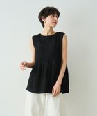 【ハッシュニュアンス/#Newans】の【金子綾さんインスタライブご紹介アイテム】(セットアップ可能)ふくれジャガード ペプラムブラウス ブラック|ID: prp329100004852110 ipo3291000000035618359