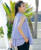 【ティアクラッセ/Tiaclasse】の【洗える】ノースリーブ後ろタックティアードブラウス ライトブルー|ID: prp329100004852179 ipo3291000000035620557