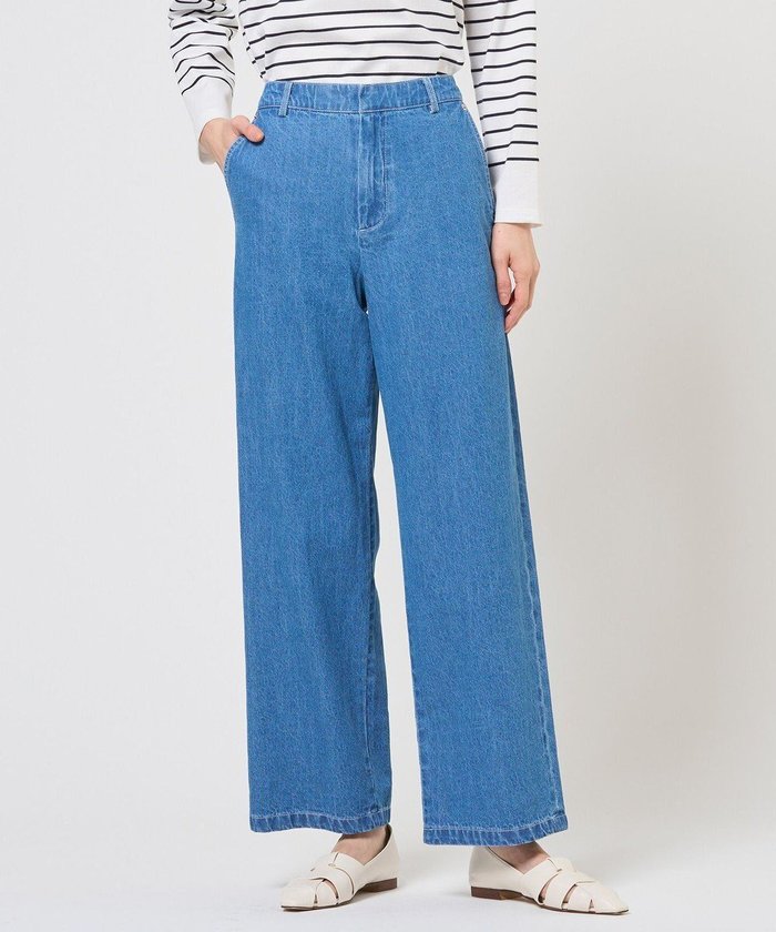 【ジェイ プレス/J.PRESS】のコットンリネン 7oz デニム セミワイド パンツ インテリア・キッズ・メンズ・レディースファッション・服の通販 founy(ファニー) https://founy.com/ ファッション Fashion レディースファッション Fashion for Women パンツ Pants & Trousers デニム Denim, Jeans Material フロント Front, Front Design ポケット Pocket, Pocket Detail リネン Linen, Linen Fabric ワイド Wide, Wide Fit エレガント 上品 Elegant 夏 Summer 春 Spring S/S・春夏 SS, Spring/Summer, Warm Season |ID: prp329100004852286 ipo3291000000035622775