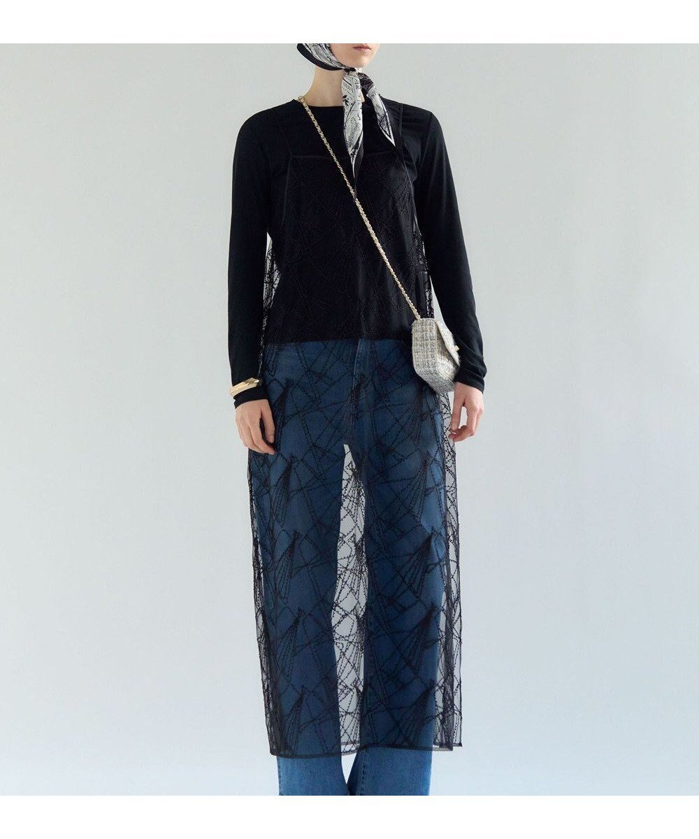 【23区/NIJYUSANKU】の【見上愛さん着用】刺繍レース キャミソールワンピース 人気、トレンドファッション・服の通販 founy(ファニー) 　ファッション　Fashion　レディースファッション　Fashion for Women　ワンピース　Dresses　春　Spring　キャミソール　Camisole, Spaghetti Strap Top　シンプル　Simple, Minimal　チュール　Tulip, Tulip Motif　デニム　Denim, Jeans Material　レース　Lace, Lace Fabric　S/S・春夏　SS, Spring/Summer, Warm Season　夏　Summer　エレガント 上品　Elegant　2026年　2026　 other-1|ID: prp329100004852385 ipo3291000000035624310