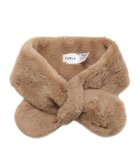 【ムーンバット/MOONBAT】のFURLA ファーティペット 差し込み ロゴプレート付 フェイクファーマフラー キャメル|ID: prp329100004852454 ipo3291000000035633756