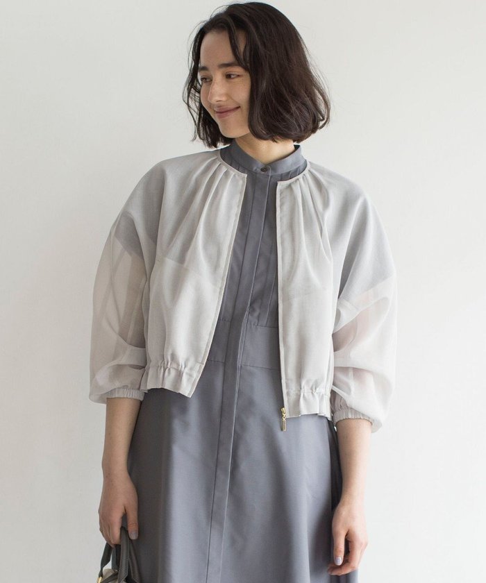 【組曲/KUMIKYOKU】のカラーボイルノーカラー ブルゾン インテリア・キッズ・メンズ・レディースファッション・服の通販 founy(ファニー) https://founy.com/ ファッション Fashion レディースファッション Fashion for Women アウター Coat / Outerwear Collection レディースジャケット・軽アウター Jackets ブルゾンジャケット・スポーティアウター Blouson Jackets 春 Spring シアー Sheer, See-Through ジャケット Jacket, Outerwear セットアップ Set-Up, Coordinated Outfit フェミニン Feminine, Girly ブルゾン Blouson, Bomber Jacket ペプラム Peplum, Flared Hem 楽ちん Easy Fit, Comfortable S/S・春夏 SS, Spring/Summer, Warm Season 夏 Summer エレガント 上品 Elegant |ID: prp329100004852465 ipo3291000000035633900